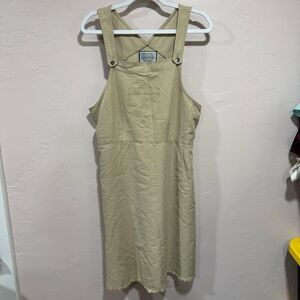 Directives Lyocell Khaki Jumper Dress overall dress Pockets Adjustable Straps